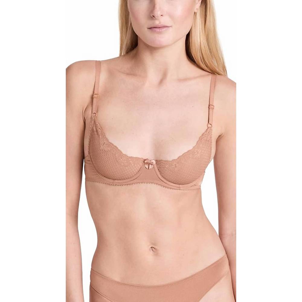 NEW TIMPA LINGERIE duet lace underwire demi bra in caramel
